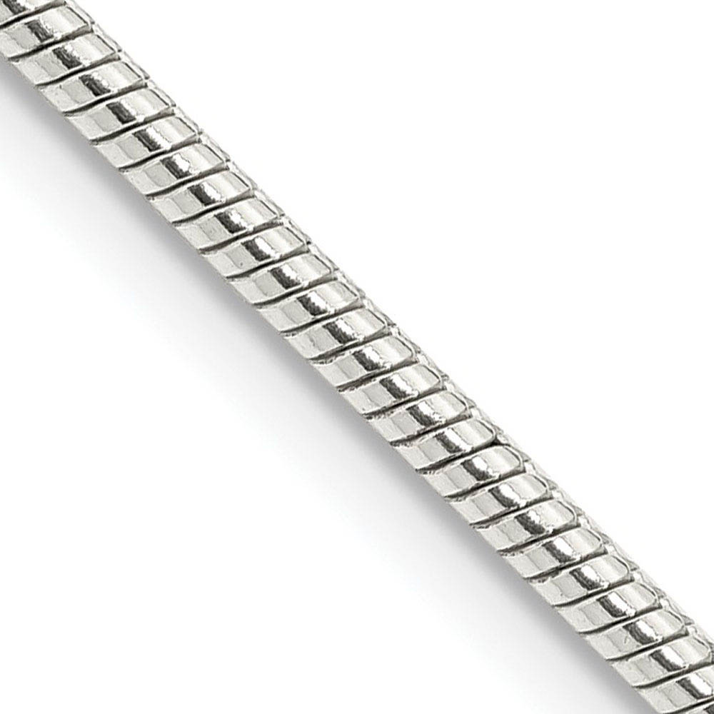 2mm Sterling Silver, Round Solid Snake Chain Necklace