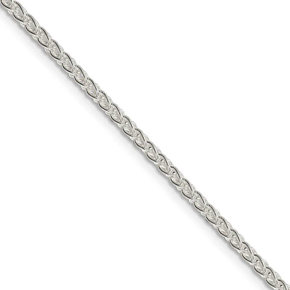 2.5mm Sterling Silver, Round Solid Spiga Chain Necklace