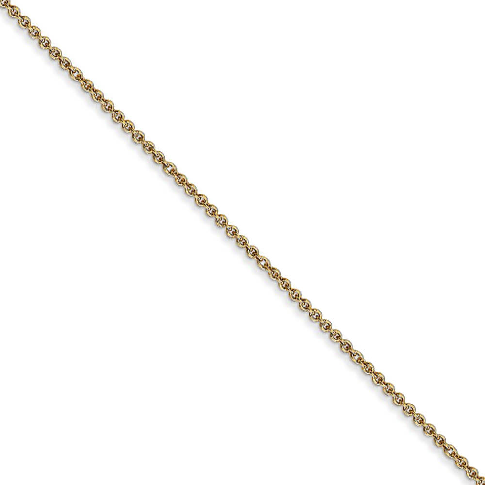 Children&#039;s 1mm, 14k Yellow Gold Solid Cable Chain Necklace, 14 Inch