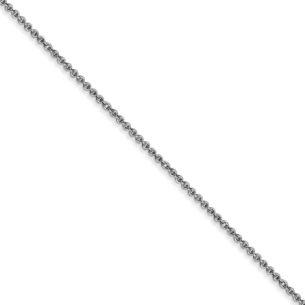 Children&#039;s 1mm, 14k White Gold, Solid Cable Chain Necklace, 14 Inch