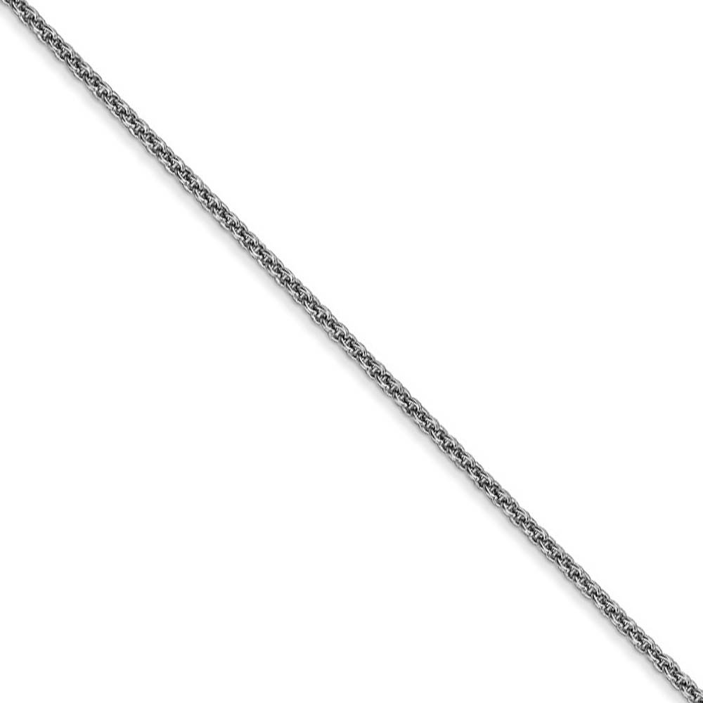 1.5mm, 14k White Gold, Solid Cable Chain Anklet, 9 Inch