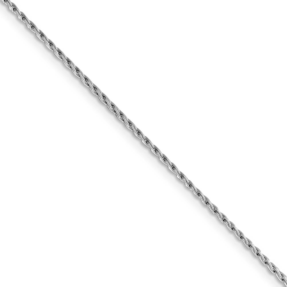 1.25mm, 14k White Gold, Solid Parisian Wheat Chain Necklace