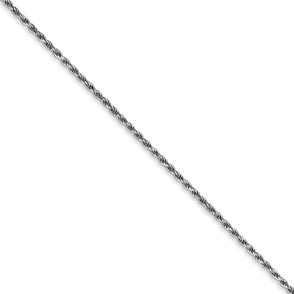 1.15mm, 14k White Gold, D/C Rope Chain Anklet or Bracelet