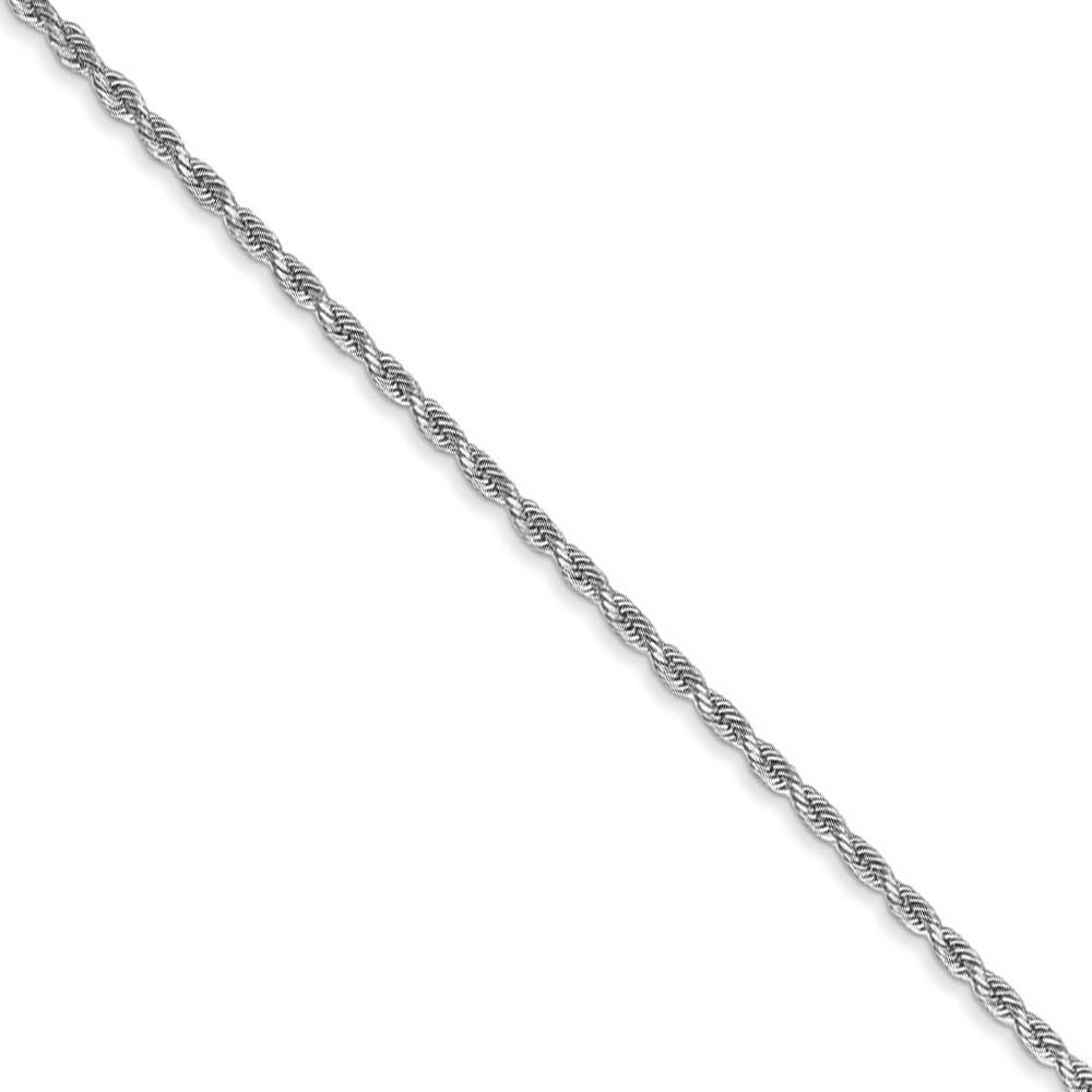 Children's 1.5mm, 14k White Gold, D/C Rope Chain Necklace