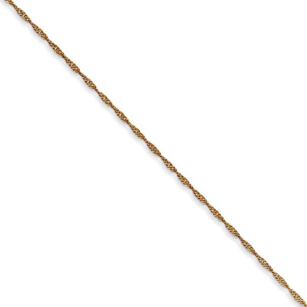 16 20 and 24 Inches 18 14k Yellow or White Gold Singapore Chain 1mm Width