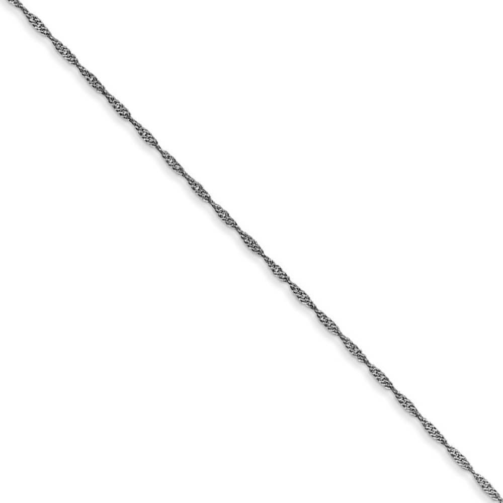 Children's 1mm, 14k White Gold D/C Singapore Chain Necklace