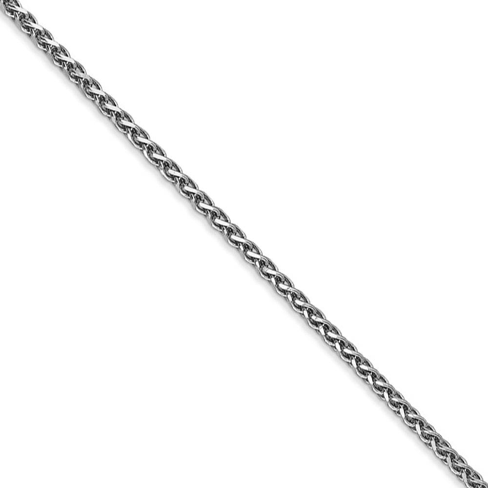 Childrens 1.8mm 14k White Gold D/C Solid Spiga Chain Necklace