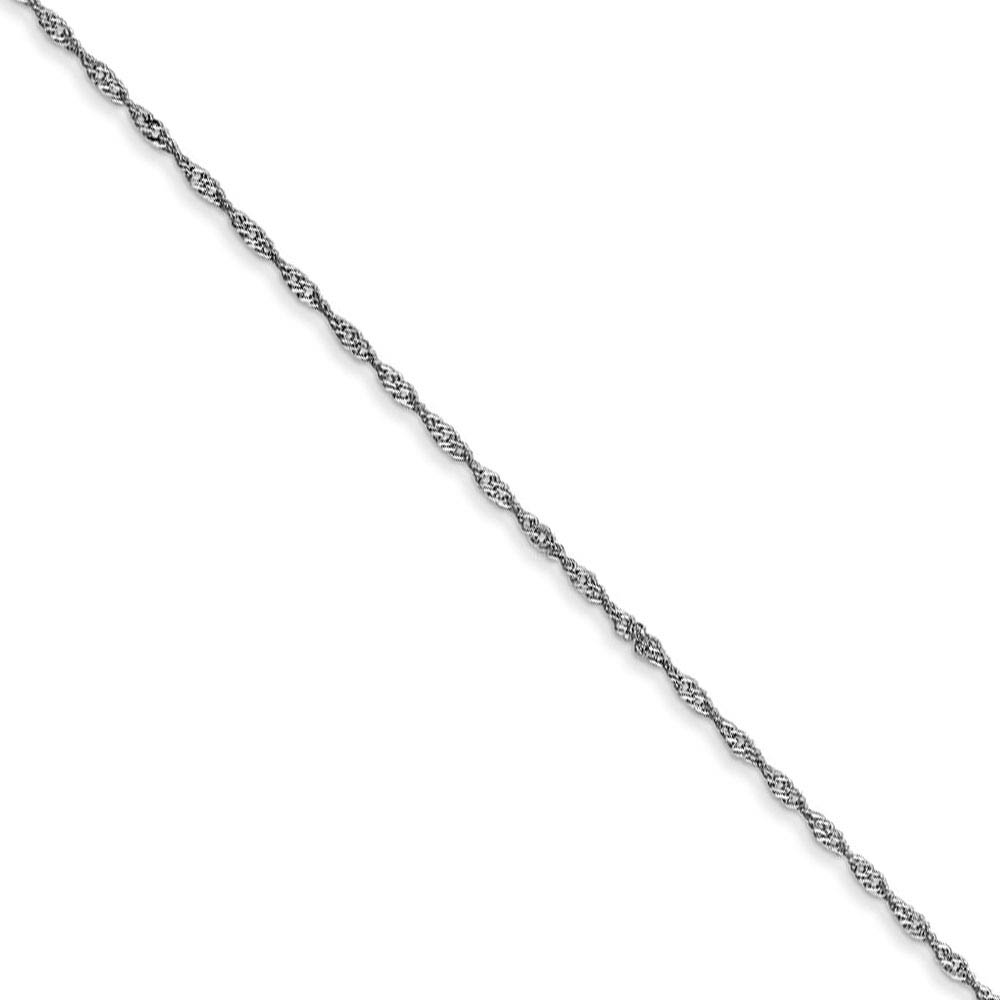 1mm, 14k White Gold, Singapore Chain, 16 Inch