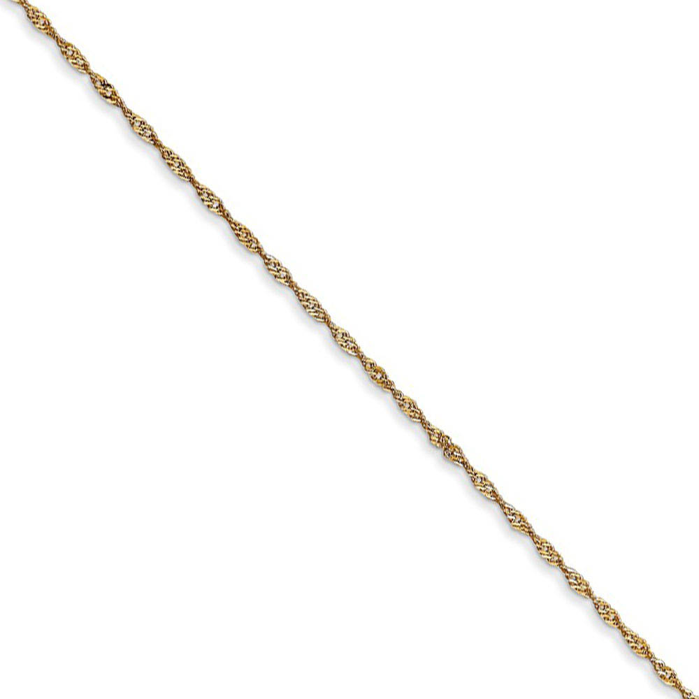 1mm, 14k Yellow Gold, Singapore Chain Necklace