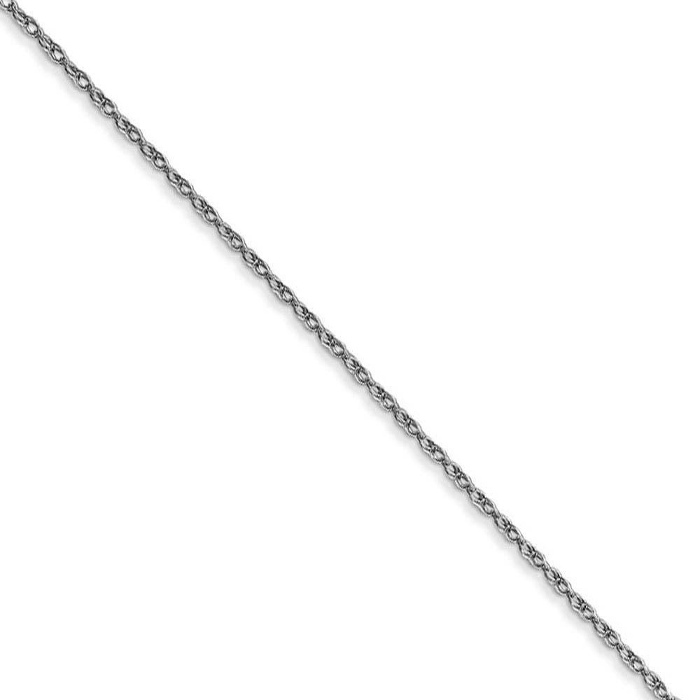 0.7mm, 14k White Gold, Cable Rope Chain Necklace, 16 Inch