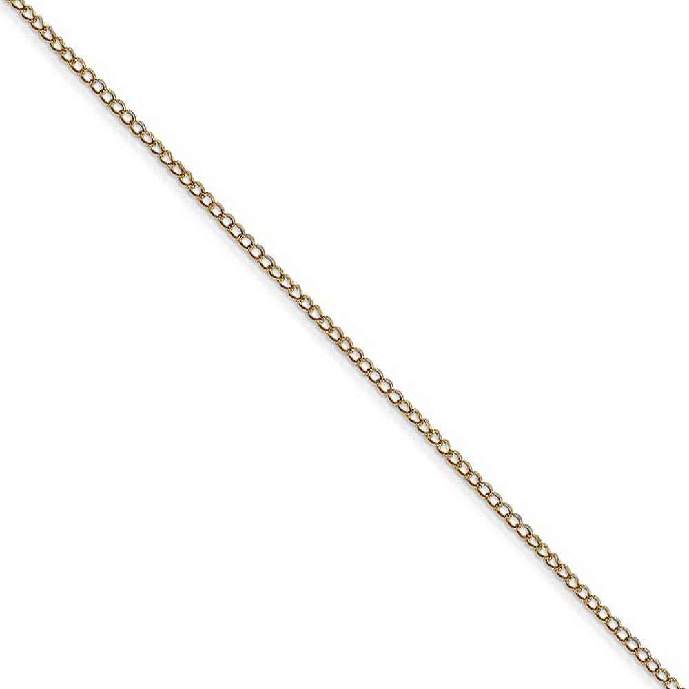 0.5mm, 14k Yellow Gold, Curb Chain Necklace