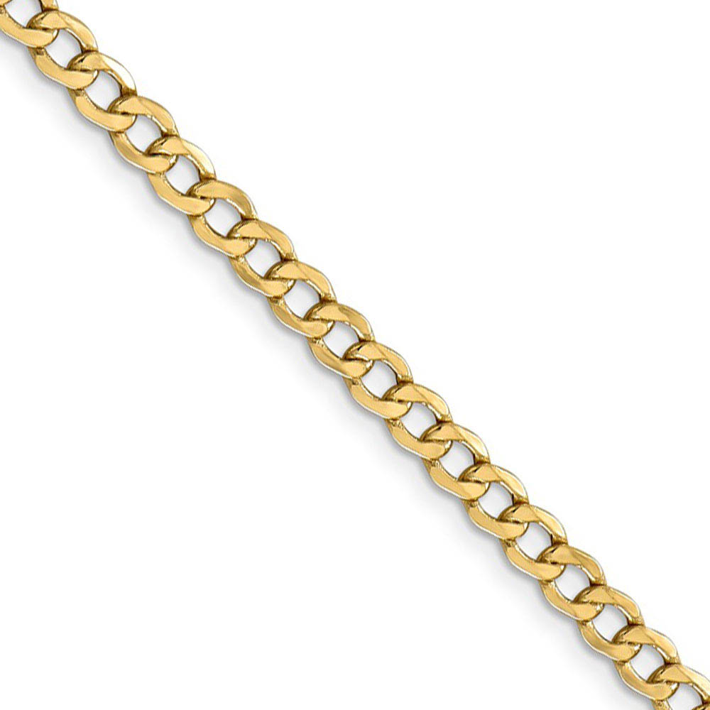 4.3mm, 14k Yellow Gold, Hollow Curb Link Chain Necklace, 16 Inch