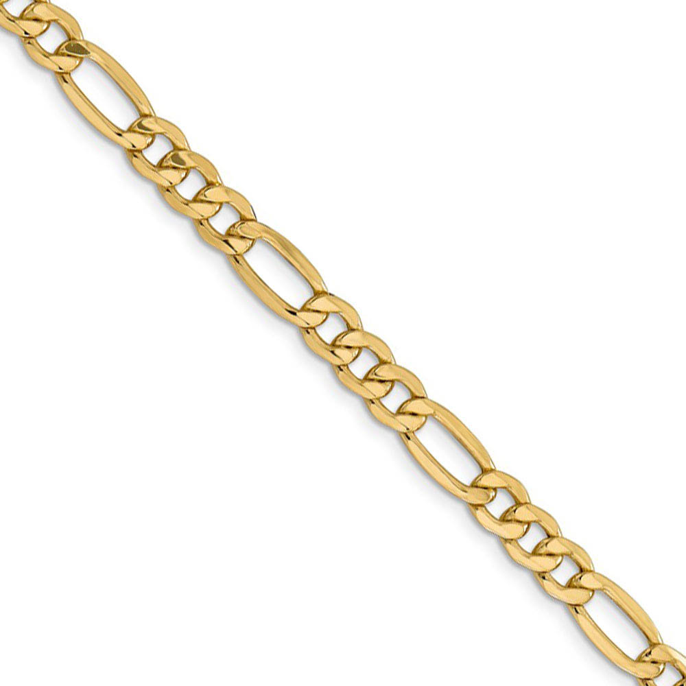 Men&#039;s 6.25mm, 14k Yellow Gold, Hollow Figaro Chain Necklace, 18 Inch