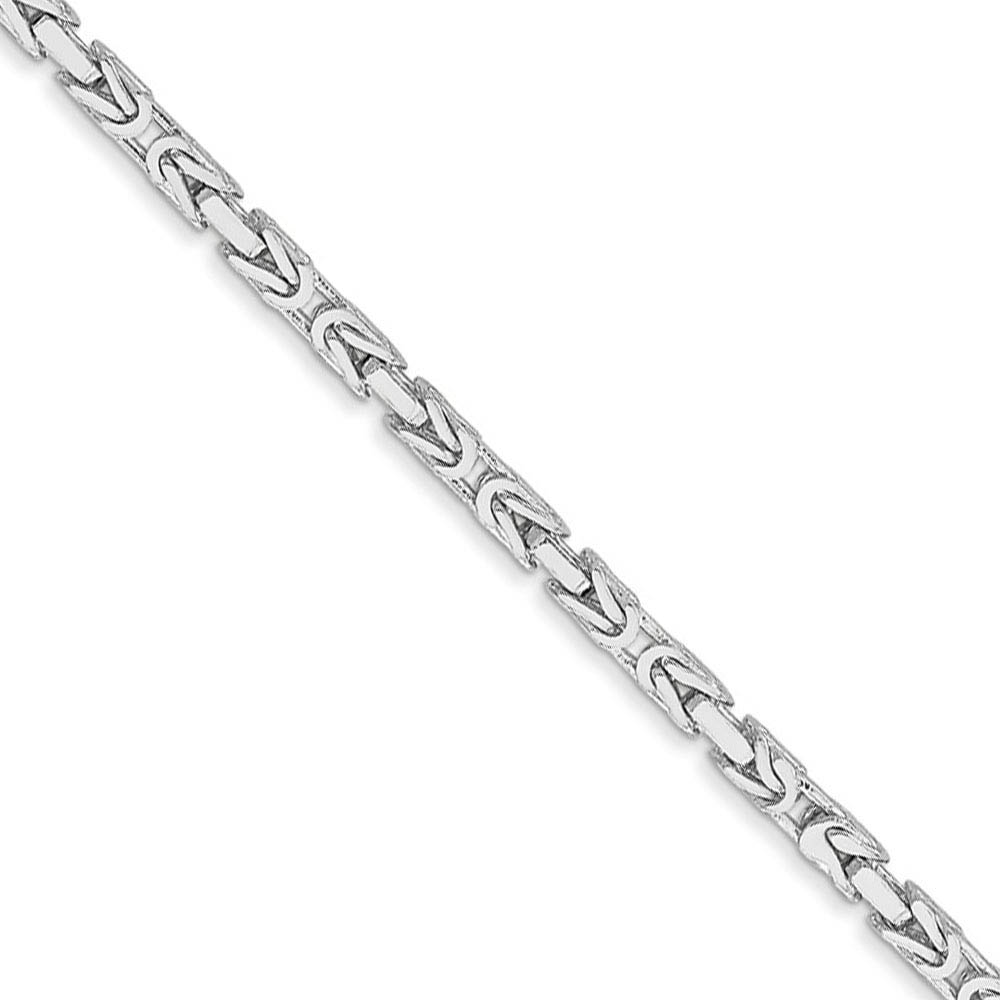 2mm, 14k White Gold, Solid Byzantine Chain Necklace