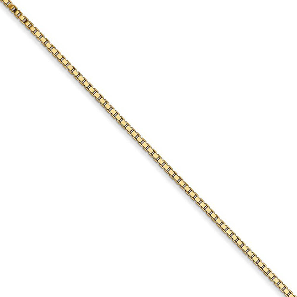 1.1mm, 14k Yellow Gold, Solid Box Chain Necklace, 16 Inch