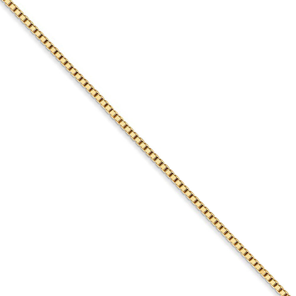 1.25mm, 14k Yellow Gold, Solid Box Chain Necklace
