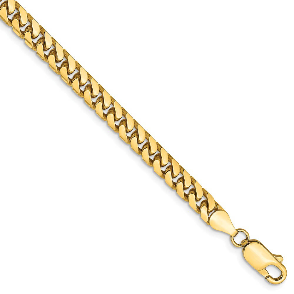 4.3mm, 14k Yellow Gold, Miami Cuban (Curb) Chain Bracelet, inch