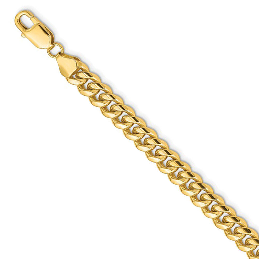 6.75mm, 14k Yellow Gold, Miami Cuban (Curb) Chain Necklace, inch