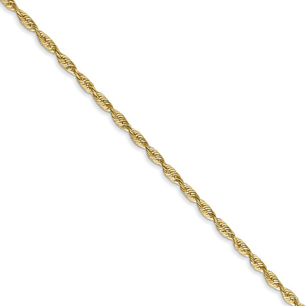 1.8mm, 14k Yellow Gold Light Diamond Cut Rope Chain Necklace