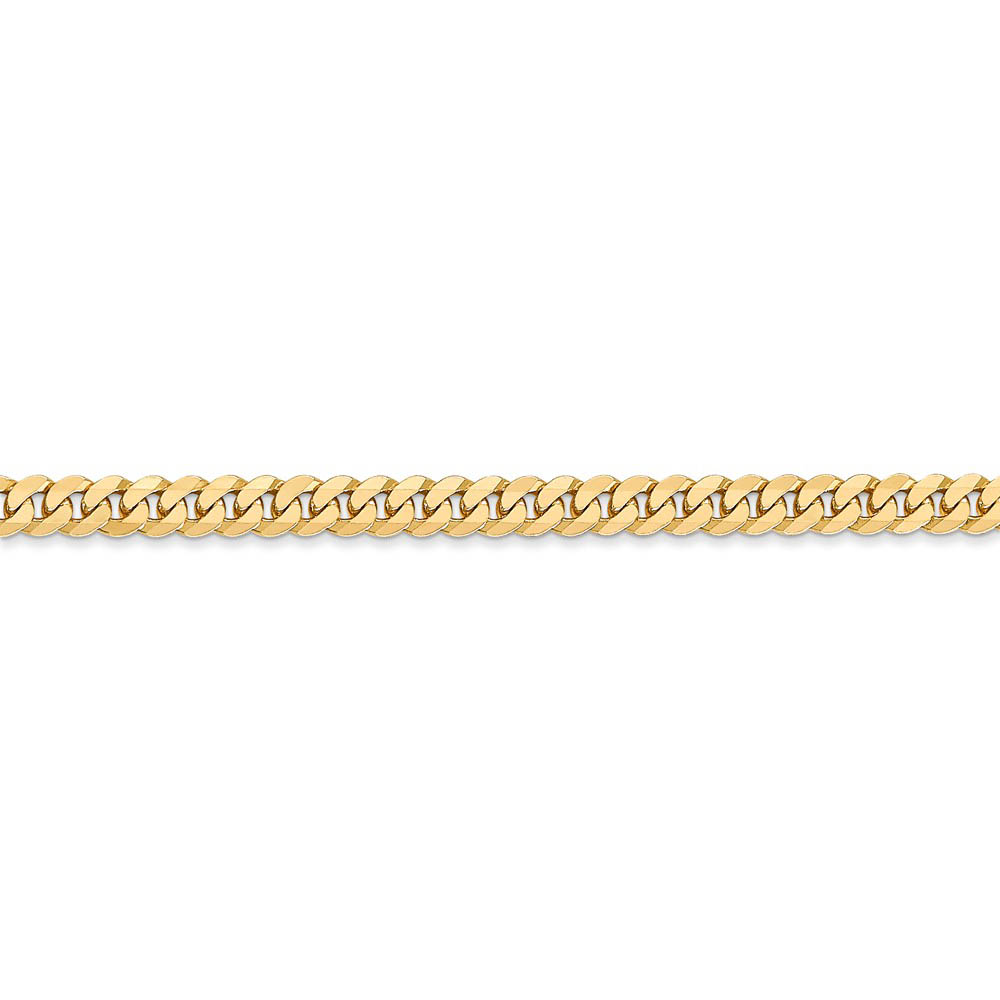 3.2mm, 14k Yellow Gold, Solid Beveled Curb Chain Anklet or Bracelet - Picture 13 of 15