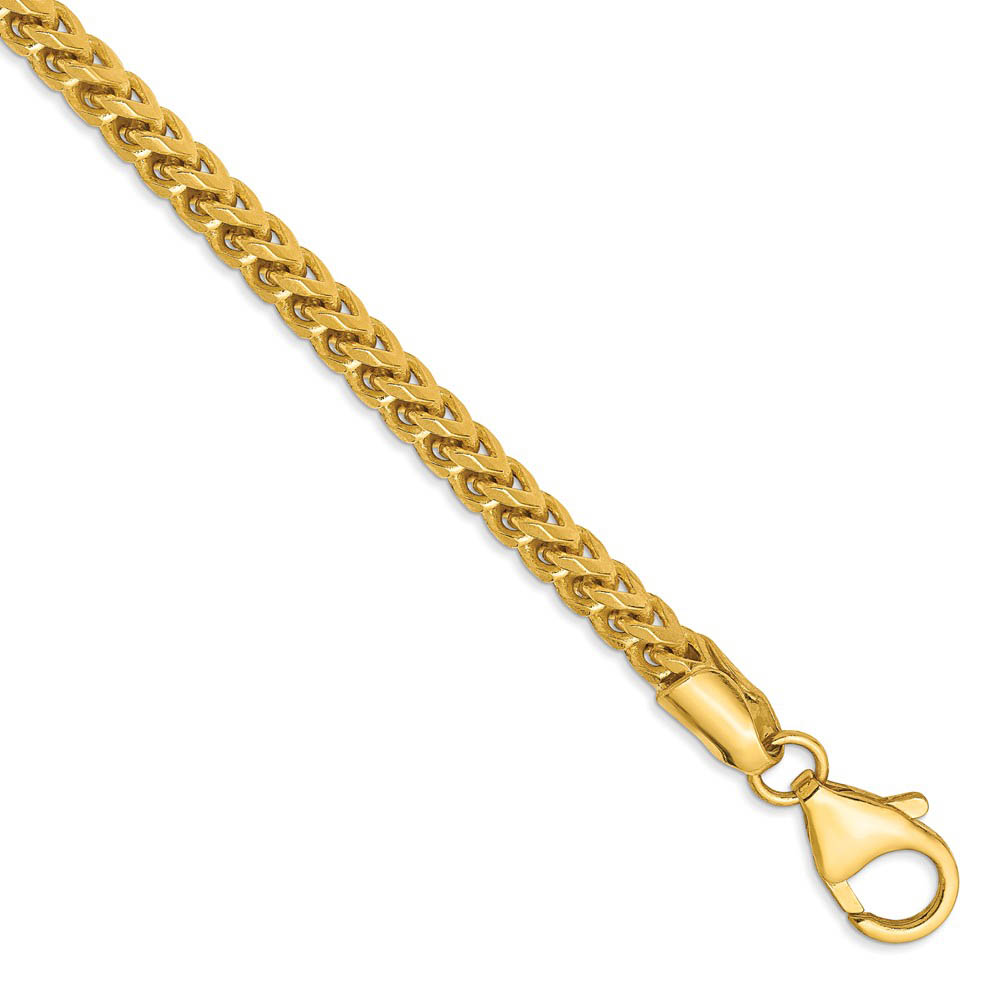 3mm, 14k Yellow Gold, Solid Franco Chain Necklace, 18 Inch