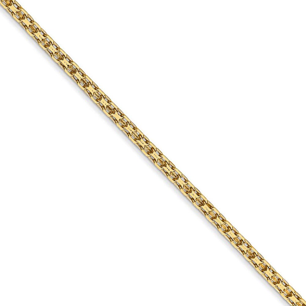 2mm, 14k Yellow Gold, Flat Bismark Mesh Chain Necklace