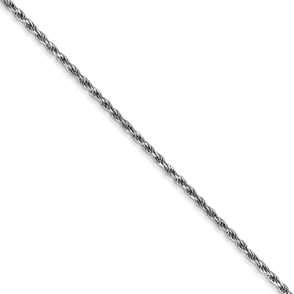 Children&#039;s 1.3mm, 14k White Gold, D/C Rope Chain Necklace, 14 Inch