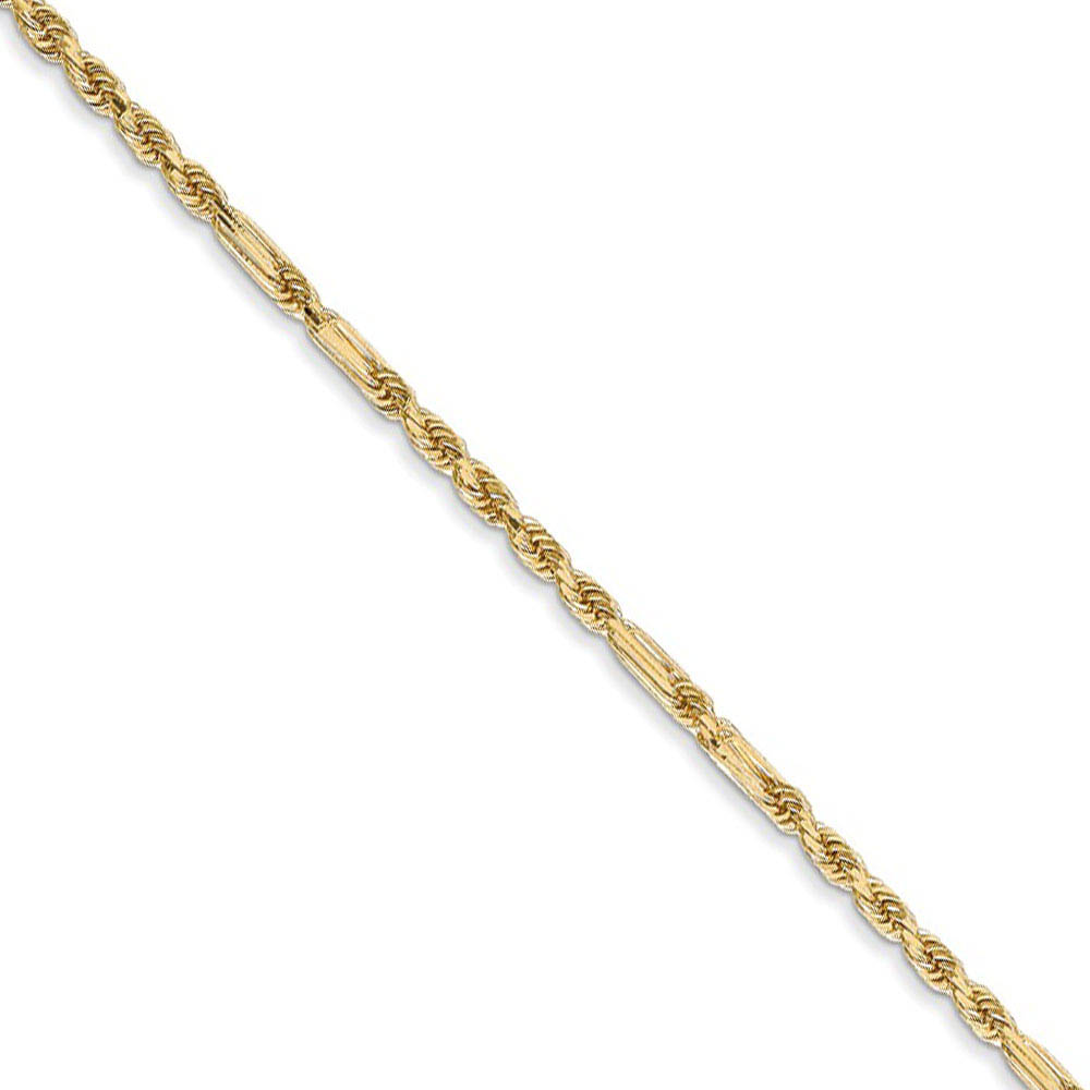 1.8mm, 14k Yellow Gold, Diamond Cut, Milano Rope Chain Necklace, 20 In