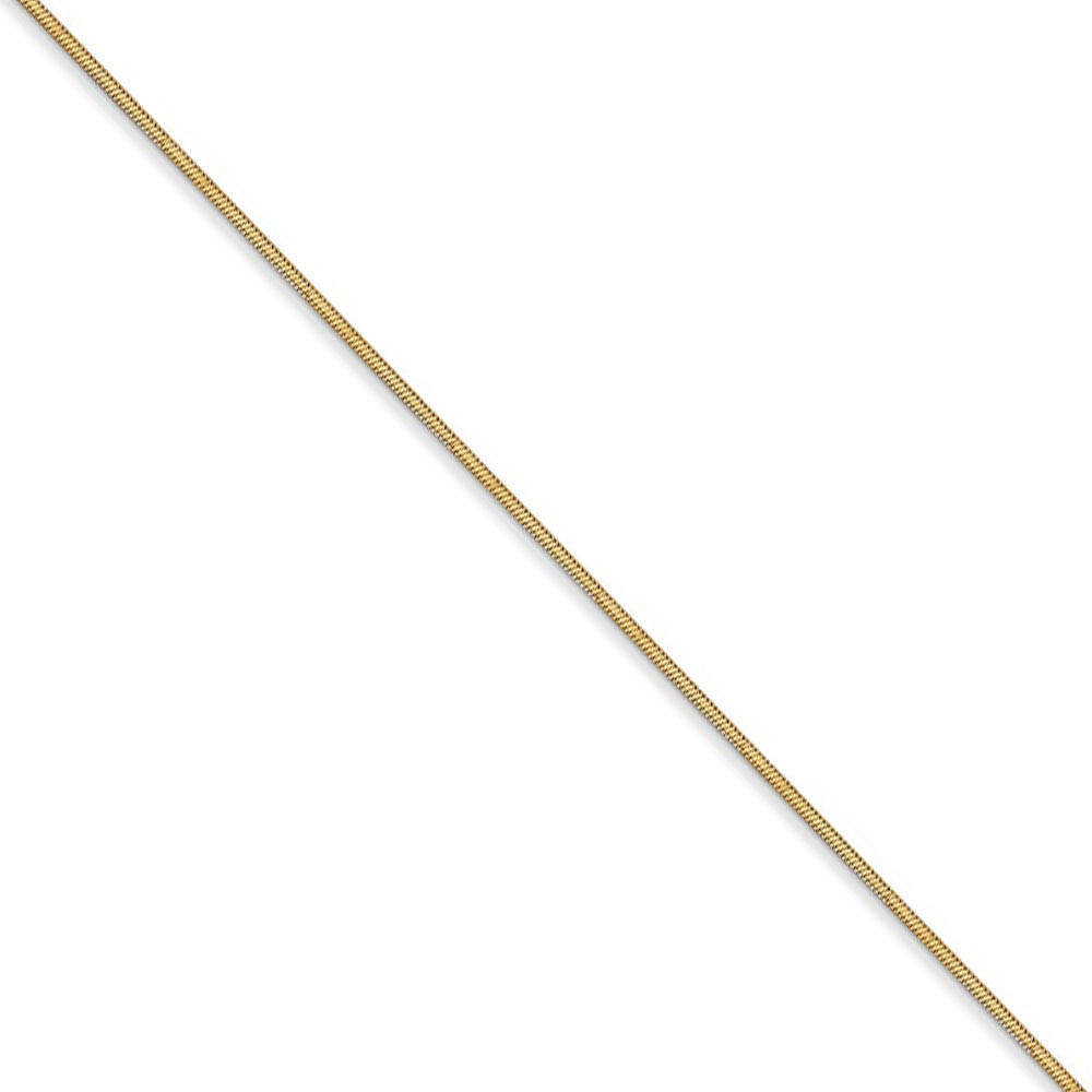 0.8mm, 14k Yellow Gold, Octagonal Snake Chain Necklace, 16 Inch