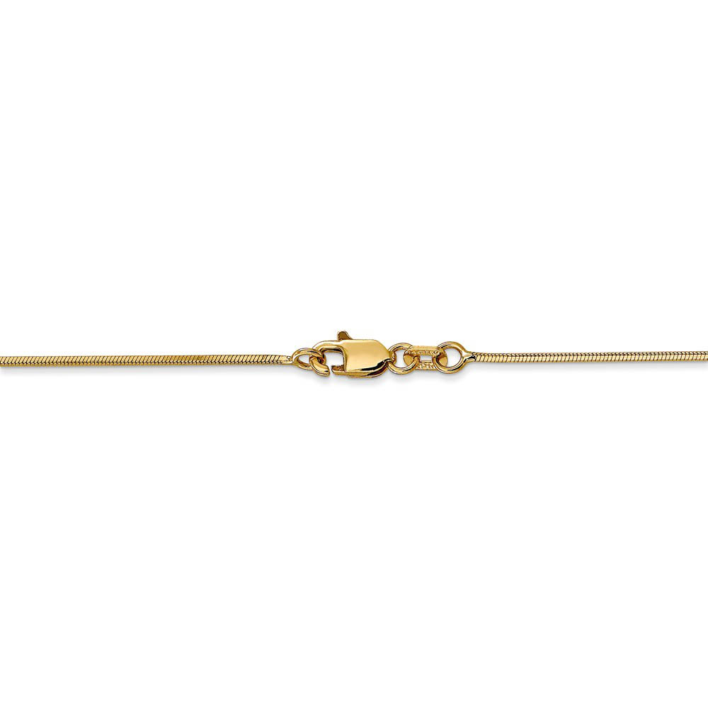 1mm, 14k Yellow Gold, Octagonal Snake Chain Anklet or Bracelet - Picture 14 of 15