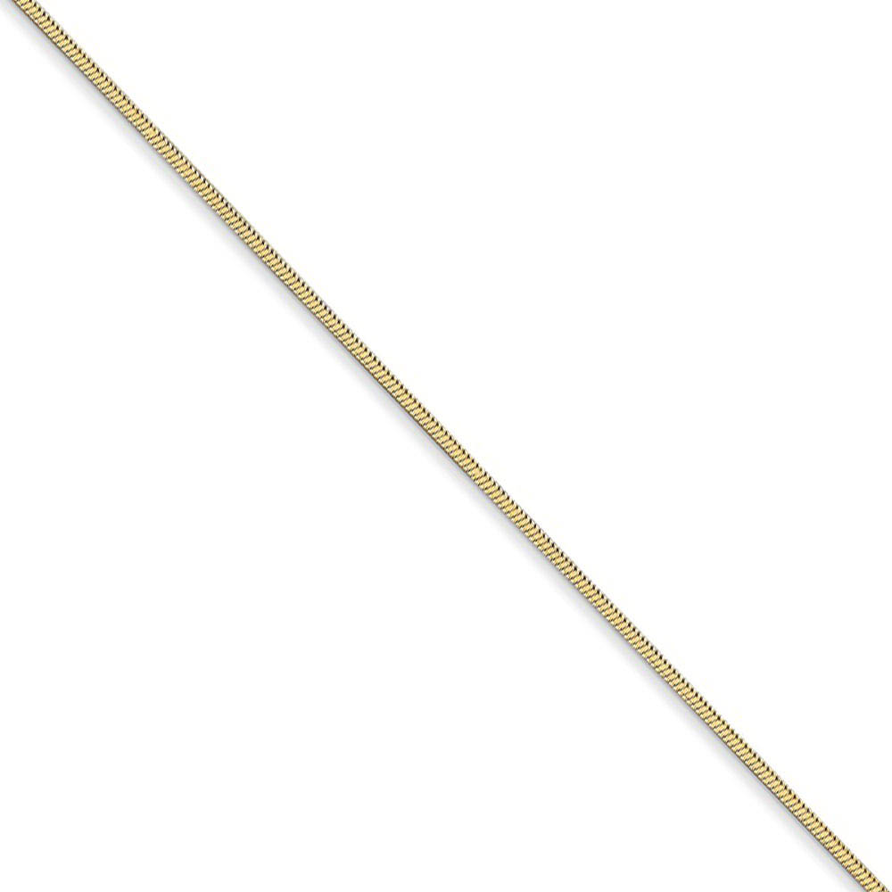 1mm, 14k Yellow Gold, Octagonal Snake Chain Necklace, 16 Inch