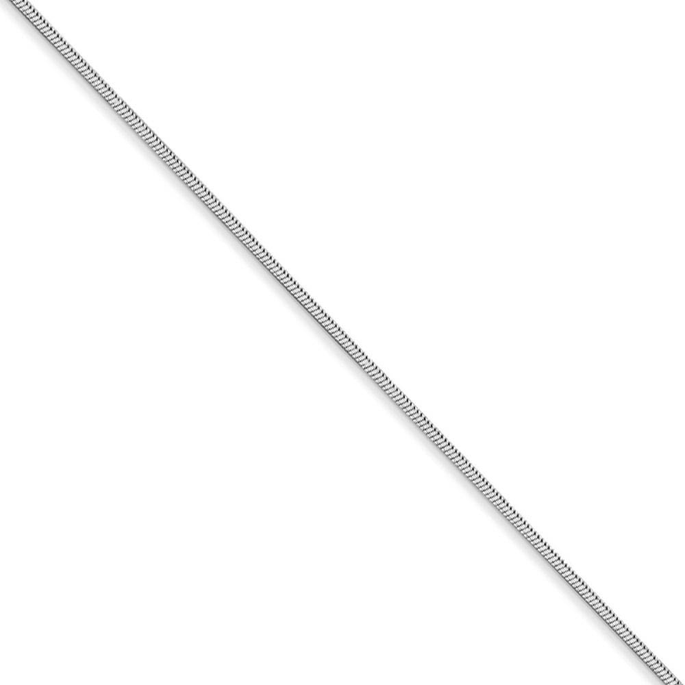 1mm, 14k White Gold, Octagonal Snake Chain Necklace, 16 Inch