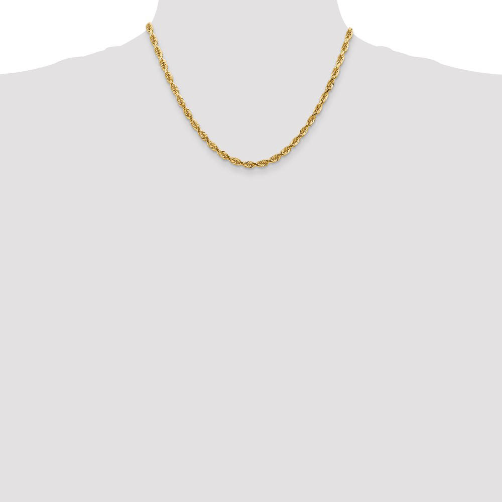 4.5mm, 14k Yellow Gold, D/C Quadruple Rope Chain Necklace - Picture 9 of 52