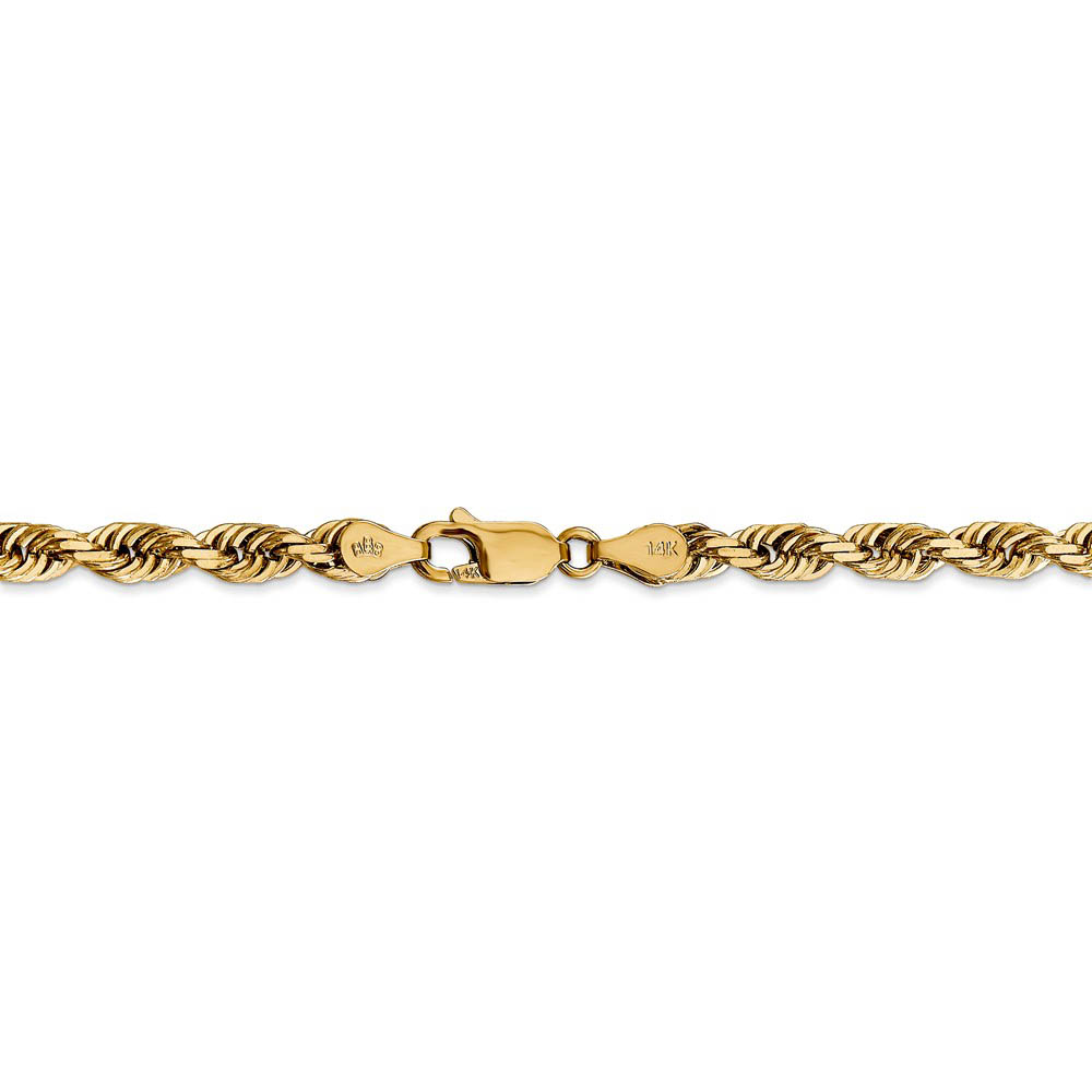 4.5mm, 14k Yellow Gold, D/C Quadruple Rope Chain Necklace - Picture 11 of 52