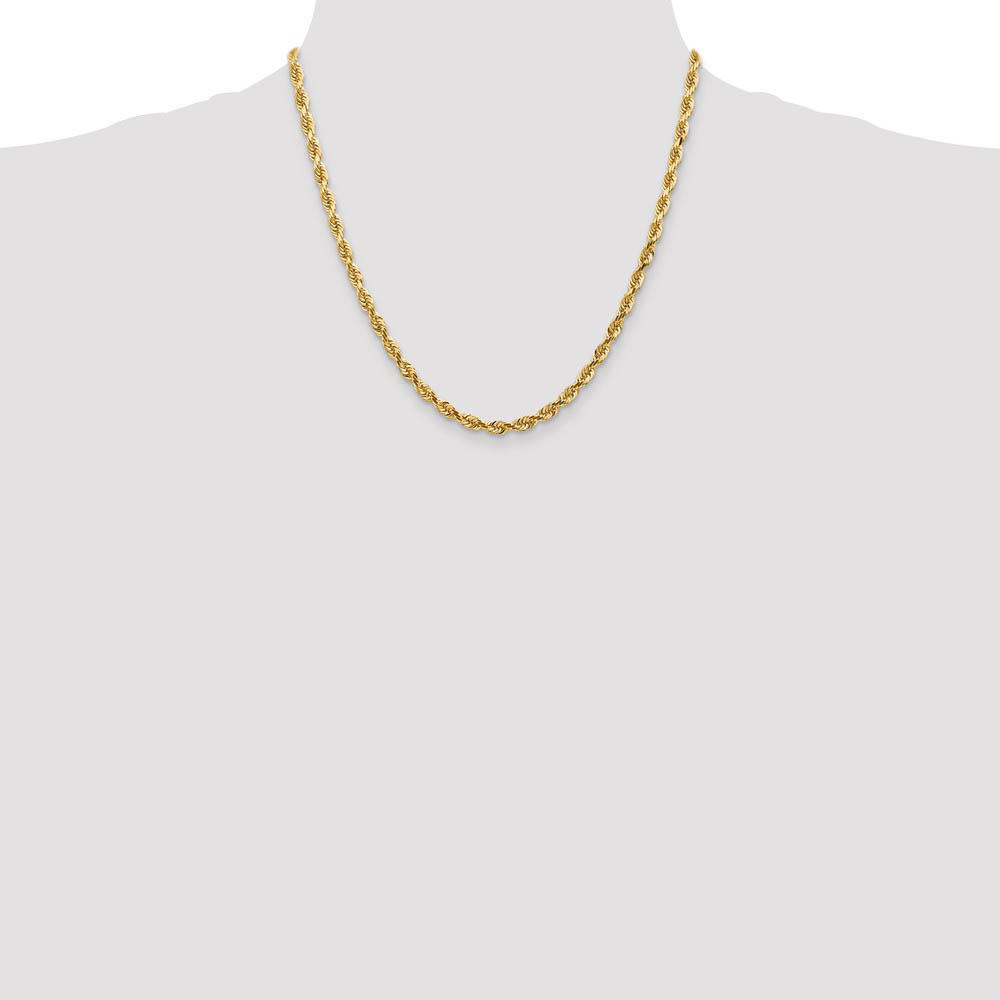 4.5mm, 14k Yellow Gold, D/C Quadruple Rope Chain Necklace - Picture 18 of 52