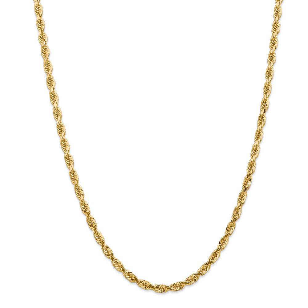 4.5mm, 14k Yellow Gold, D/C Quadruple Rope Chain Necklace - Picture 19 of 52