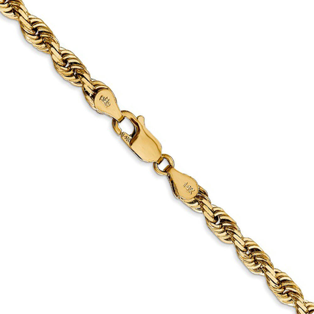 4.5mm, 14k Yellow Gold, D/C Quadruple Rope Chain Necklace - Picture 27 of 52