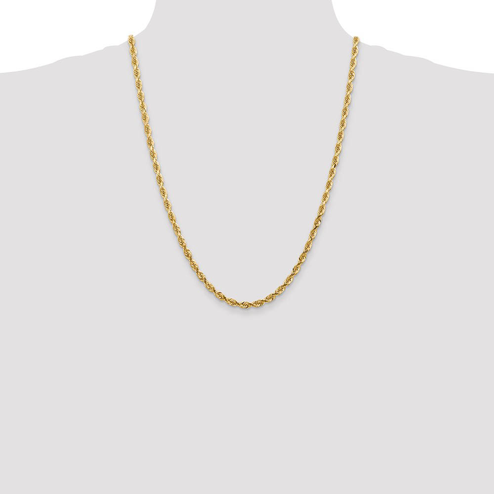 4.5mm, 14k Yellow Gold, D/C Quadruple Rope Chain Necklace - Picture 36 of 52
