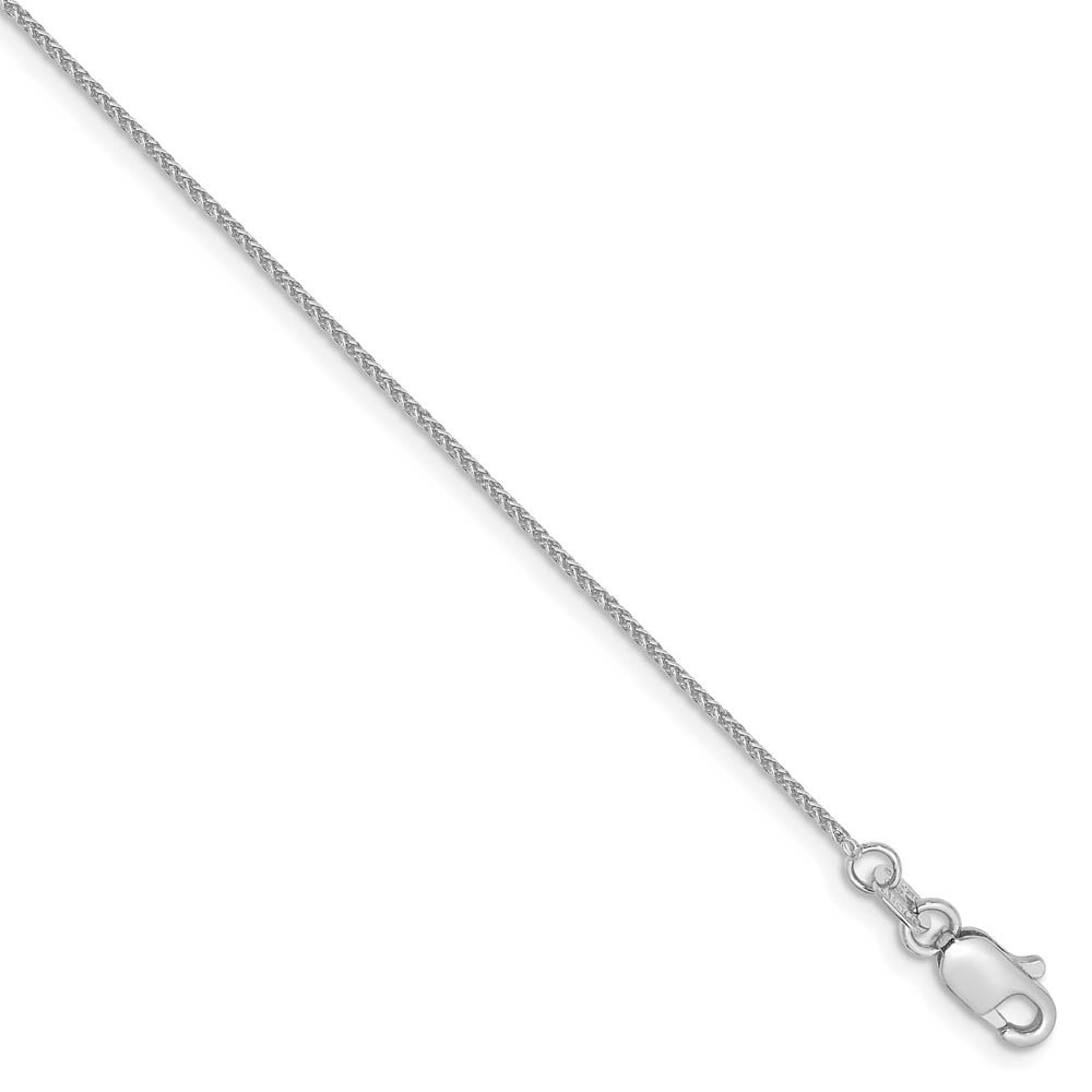 0.8mm 14k White Gold, Solid Spiga Chain Bracelet