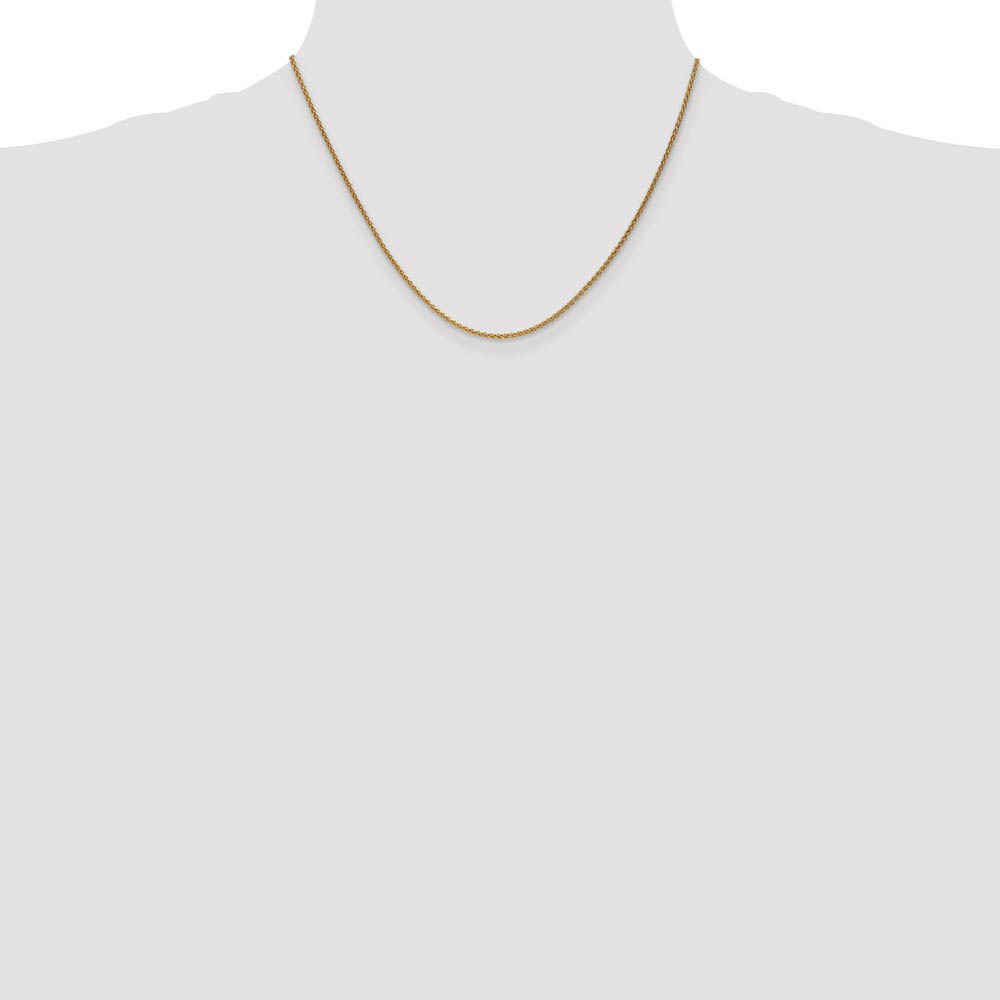 1.65mm, 14k Yellow Gold, Solid Spiga Chain Necklace - Picture 18 of 52