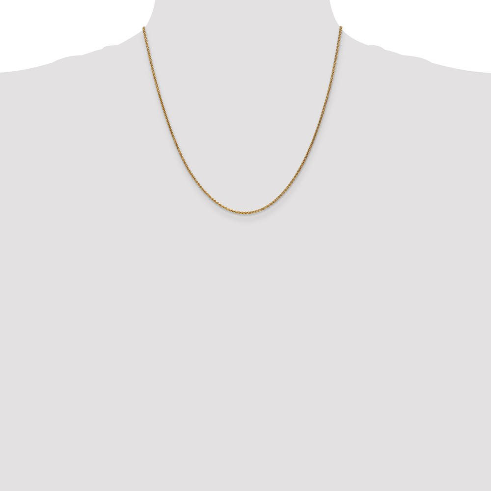 1.65mm, 14k Yellow Gold, Solid Spiga Chain Necklace - Picture 27 of 52