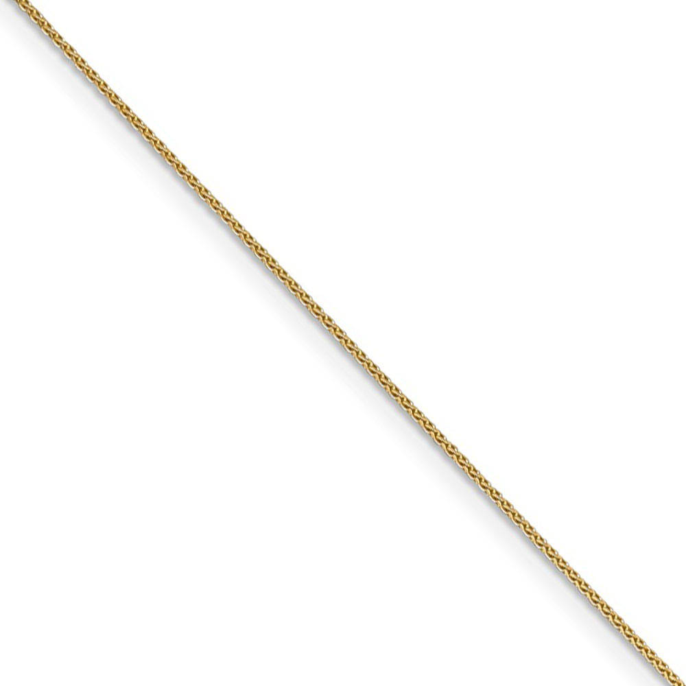 0.65mm, 14k Yellow Gold, Diamond Cut Spiga Chain Necklace