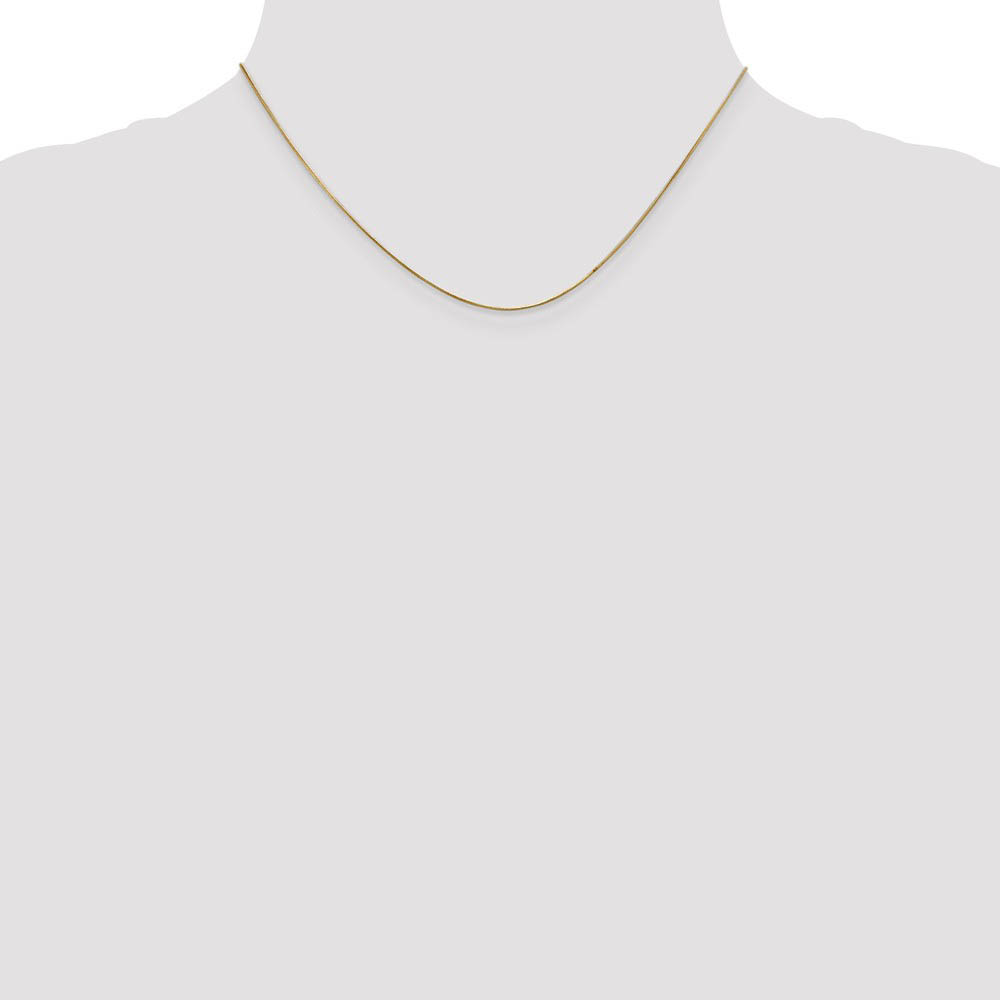 0.65mm, 14k Yellow Gold, Round Snake Chain Necklace - Picture 9 of 43