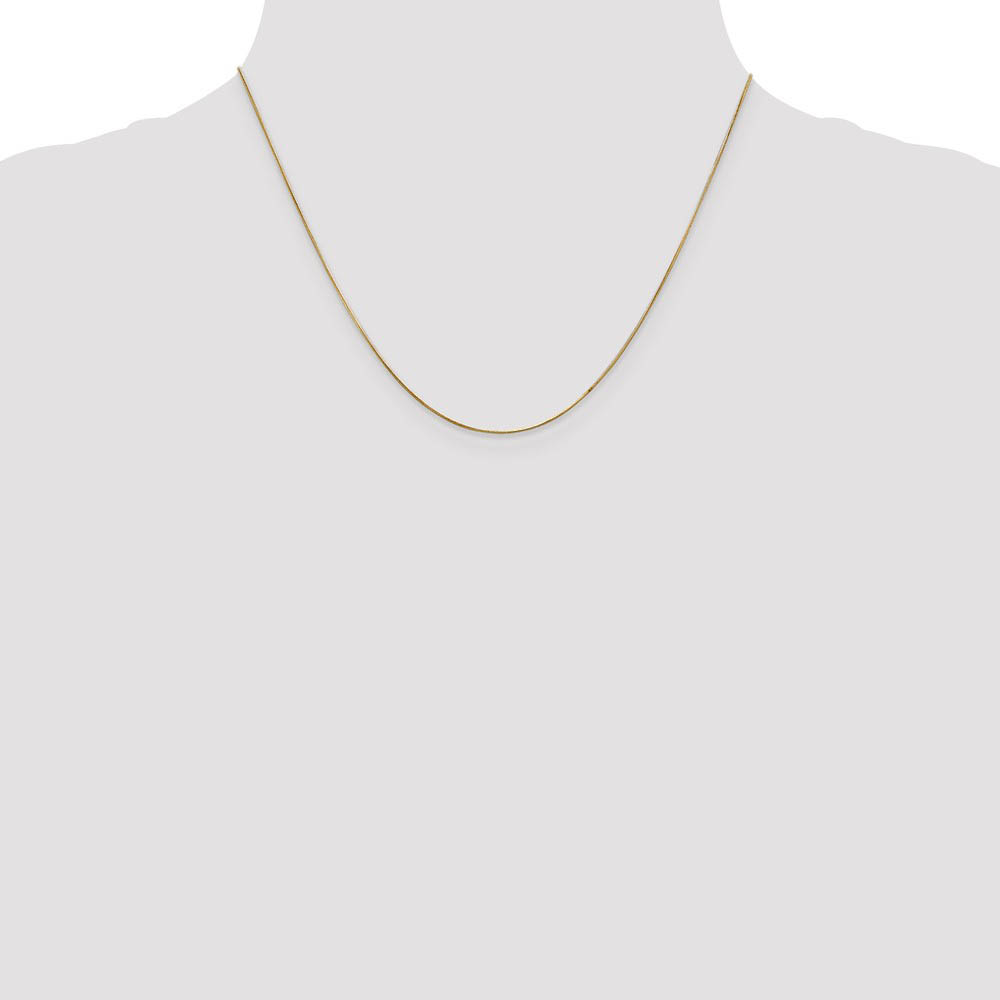 0.65mm, 14k Yellow Gold, Round Snake Chain Necklace - Picture 18 of 43