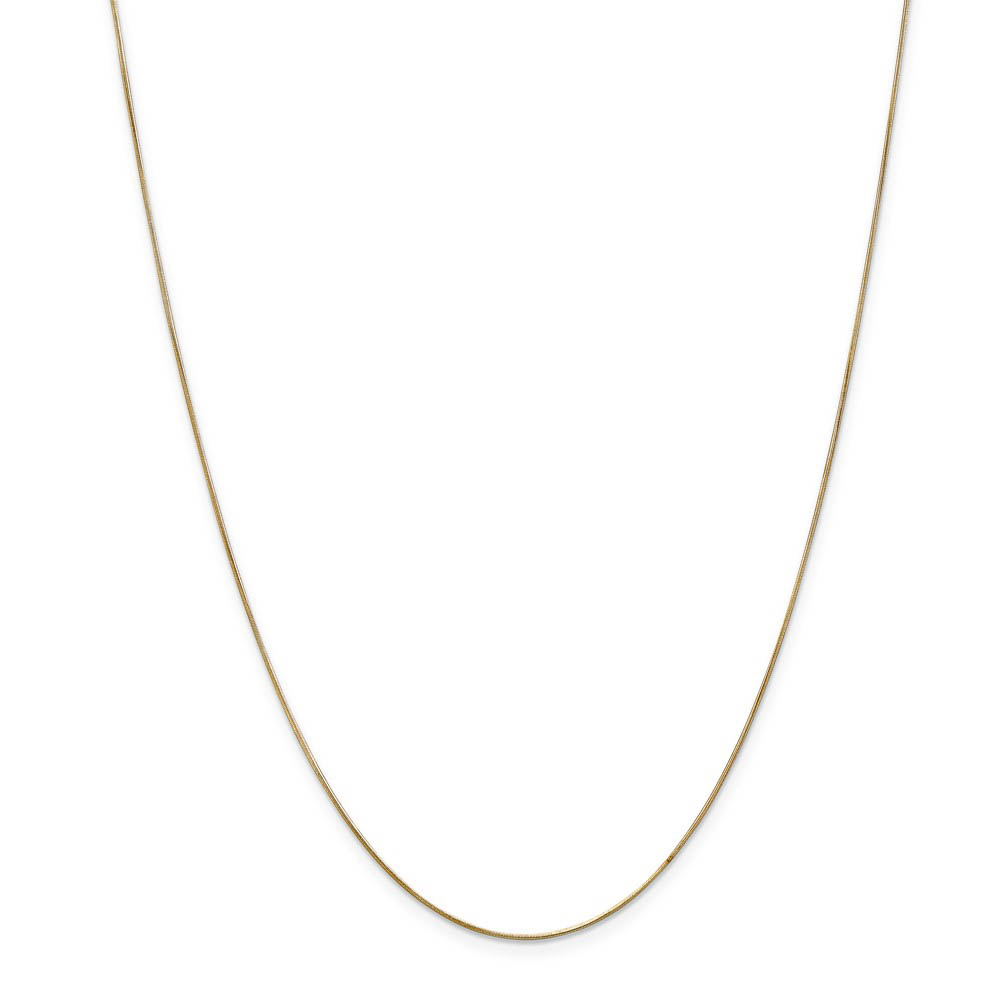 0.65mm, 14k Yellow Gold, Round Snake Chain Necklace - Picture 37 of 43