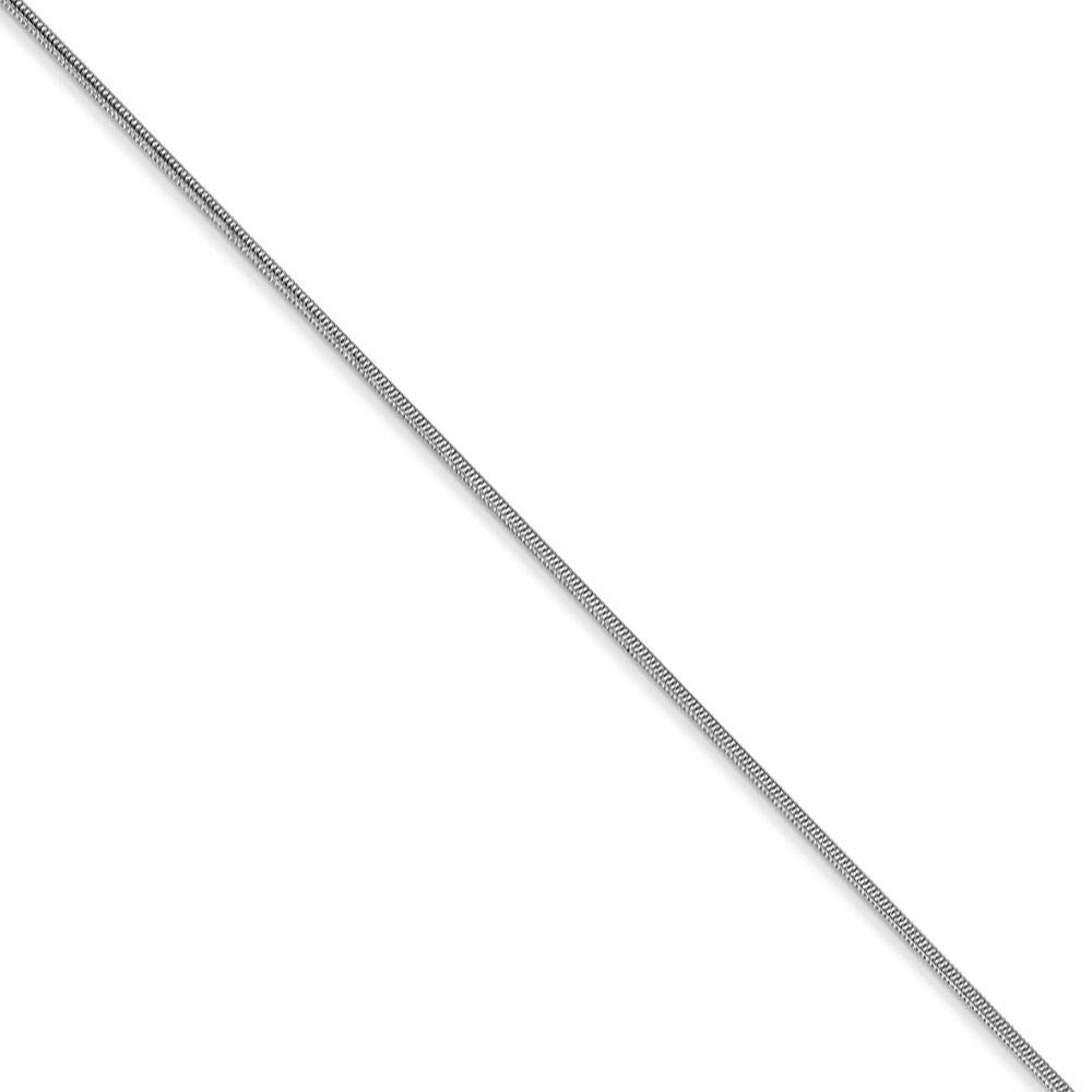 Children's 0.8mm, 14k White Gold, Round Snake Chain Necklace