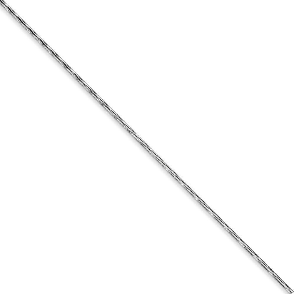 0.8mm, 14k White Gold, Round Snake Chain Anklet