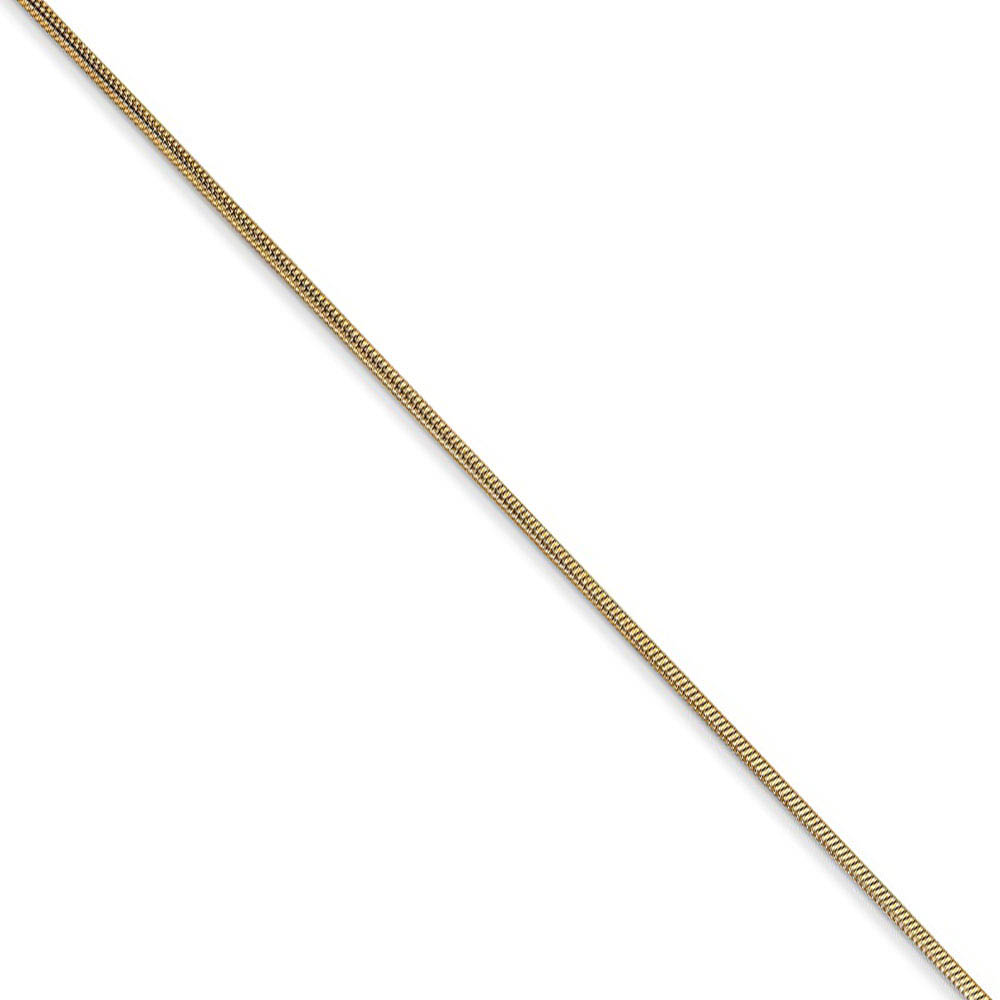 0.9mm, 14k Yellow Gold, Round Snake Chain Necklace