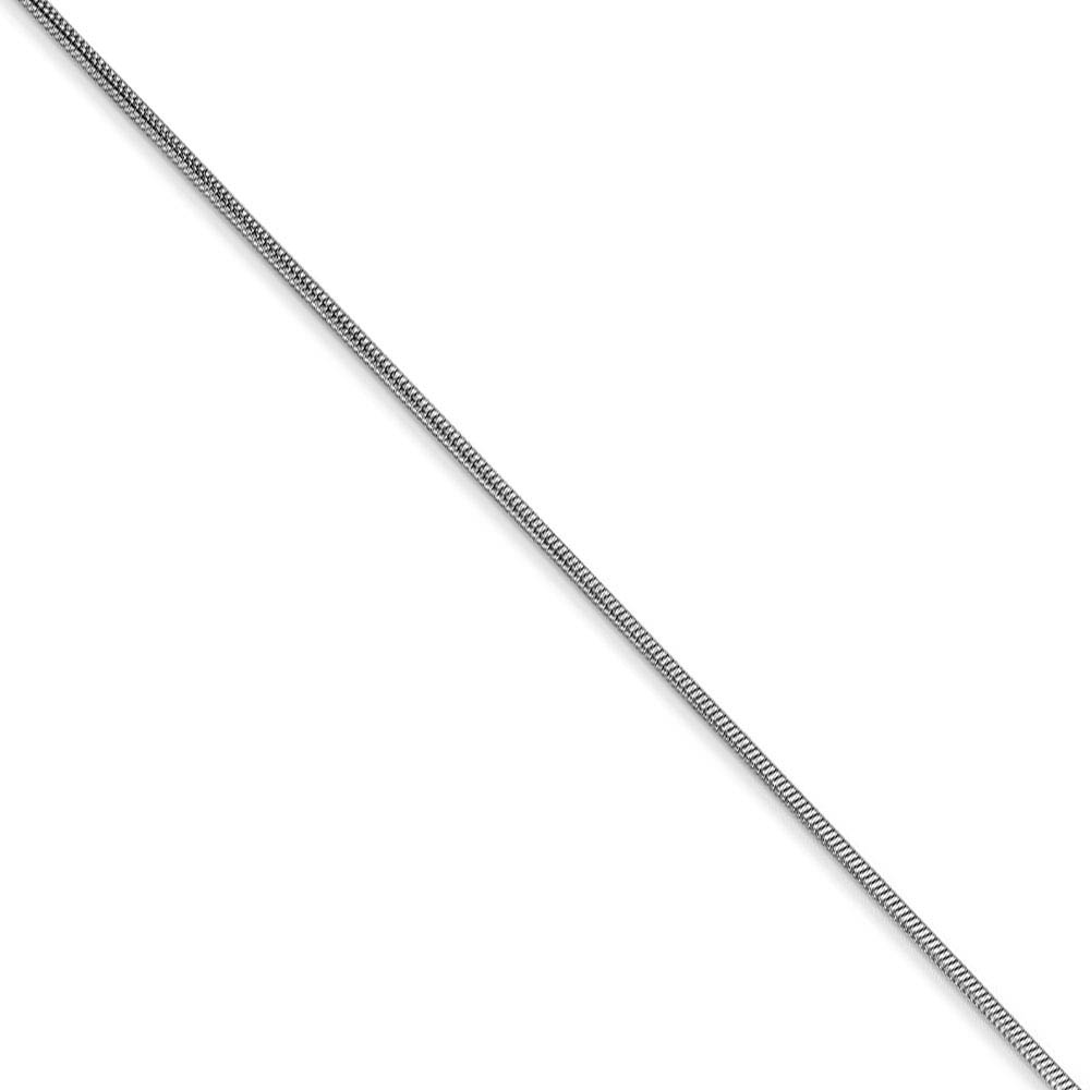 0.9mm, 14k White Gold, Round Snake Chain Necklace