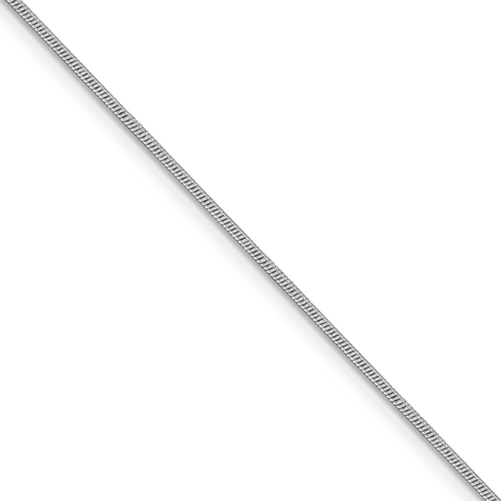 1.1mm, 14k White Gold, Round Solid Snake Chain Bracelet
